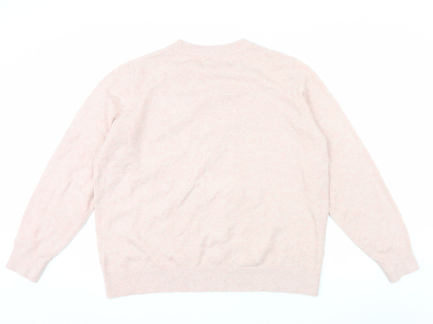 Marks and Spencer Womens Pink Crew Neck Knit Jumper L