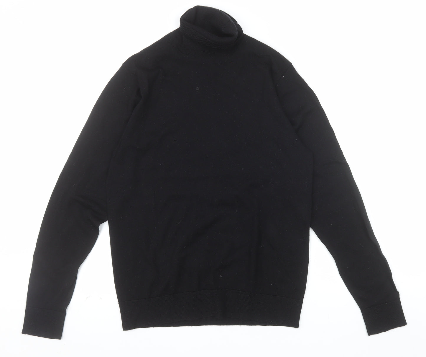 Linea Women's Black Merino Wool Roll Neck Jumper M