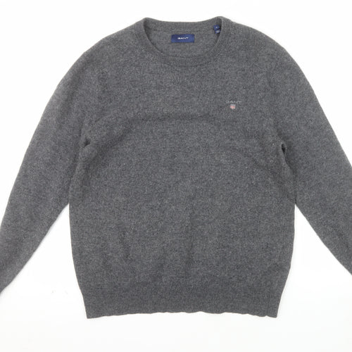 GANT Men’s Grey Wool Blend Crew Neck Pullover Jumper M