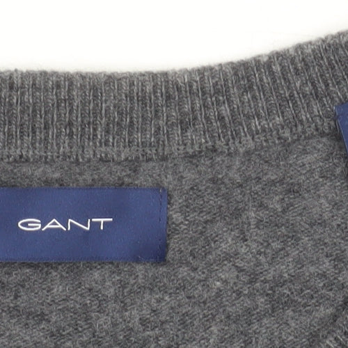 GANT Men’s Grey Wool Blend Crew Neck Pullover Jumper M