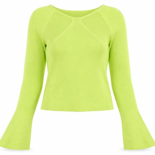 ASOS DESIGN Women’s Green Cropped Slim Fit Long Sleeve Top UK 16