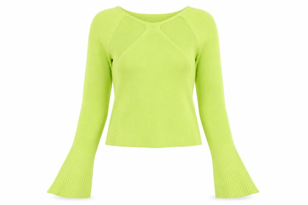 ASOS DESIGN Women’s Green Cropped Slim Fit Long Sleeve Top UK 16