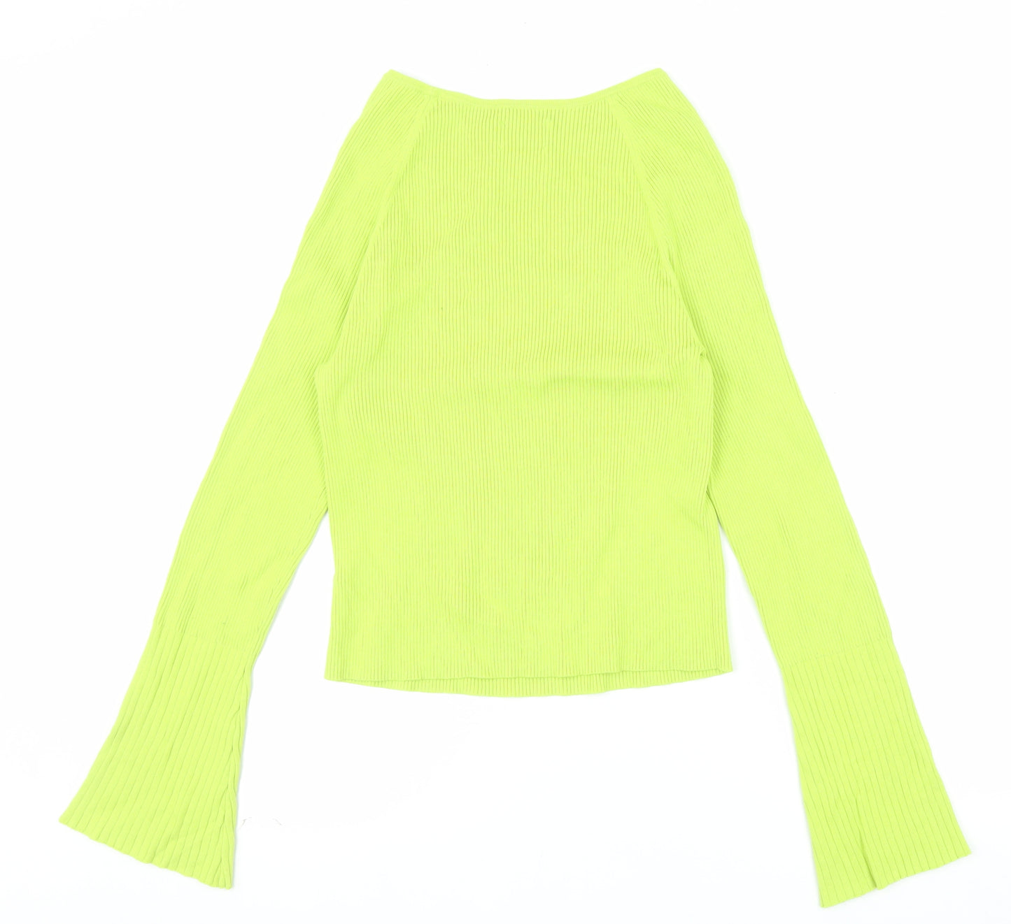 ASOS DESIGN Women’s Green Cropped Slim Fit Long Sleeve Top UK 16