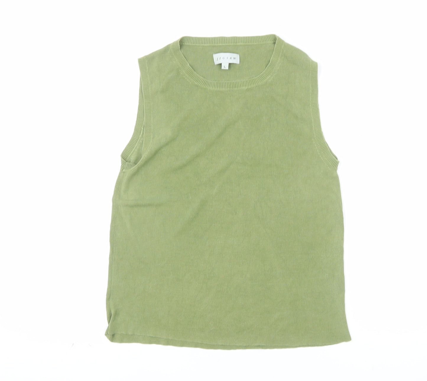 Jigsaw Women's Green 100% Silk Sleeveless Knit Vest L