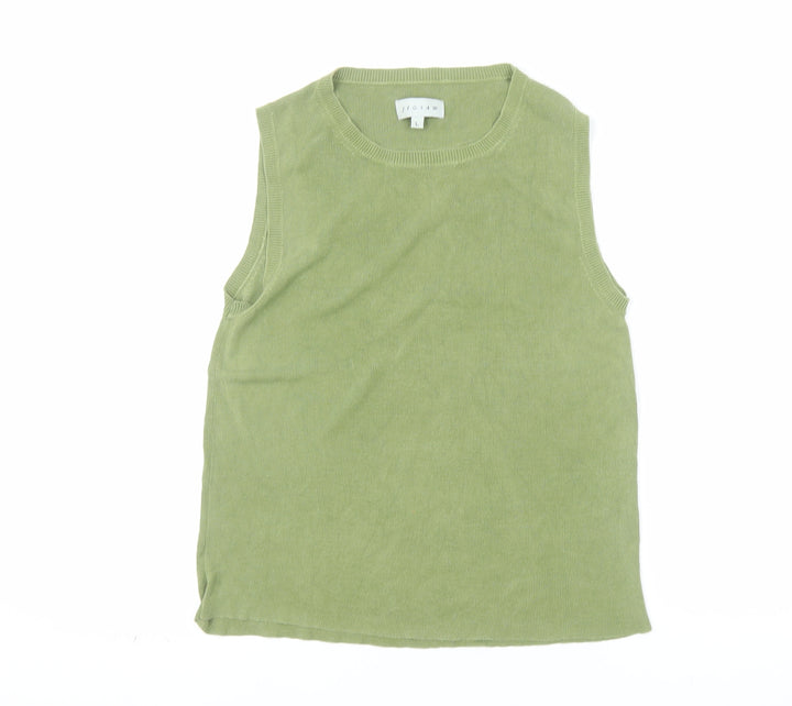 Jigsaw Women's Green 100% Silk Sleeveless Knit Vest L