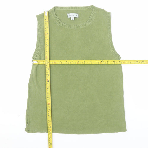 Jigsaw Women's Green 100% Silk Sleeveless Knit Vest L