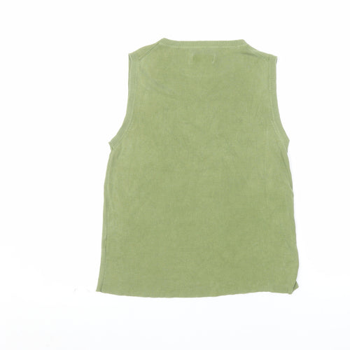 Jigsaw Women's Green 100% Silk Sleeveless Knit Vest L