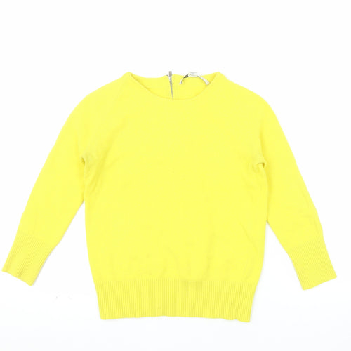 Diane von Furstenberg Women’s Yellow Wool Blend Zip Back Jumper Size S