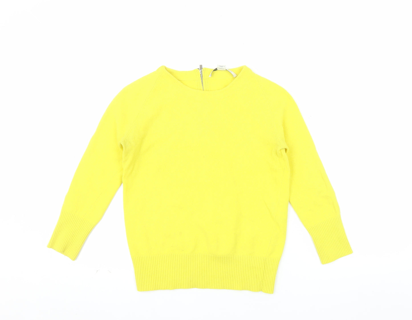 Diane von Furstenberg Women’s Yellow Wool Blend Zip Back Jumper Size S
