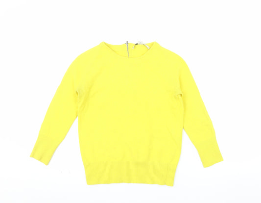 Diane von Furstenberg Women’s Yellow Wool Blend Zip Back Jumper Size S
