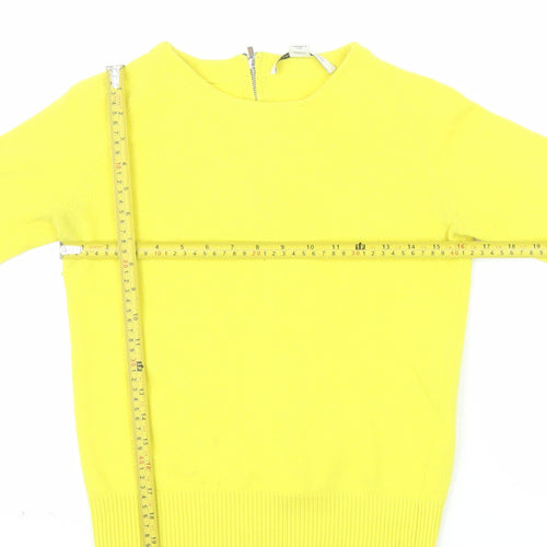 Diane von Furstenberg Women’s Yellow Wool Blend Zip Back Jumper Size S