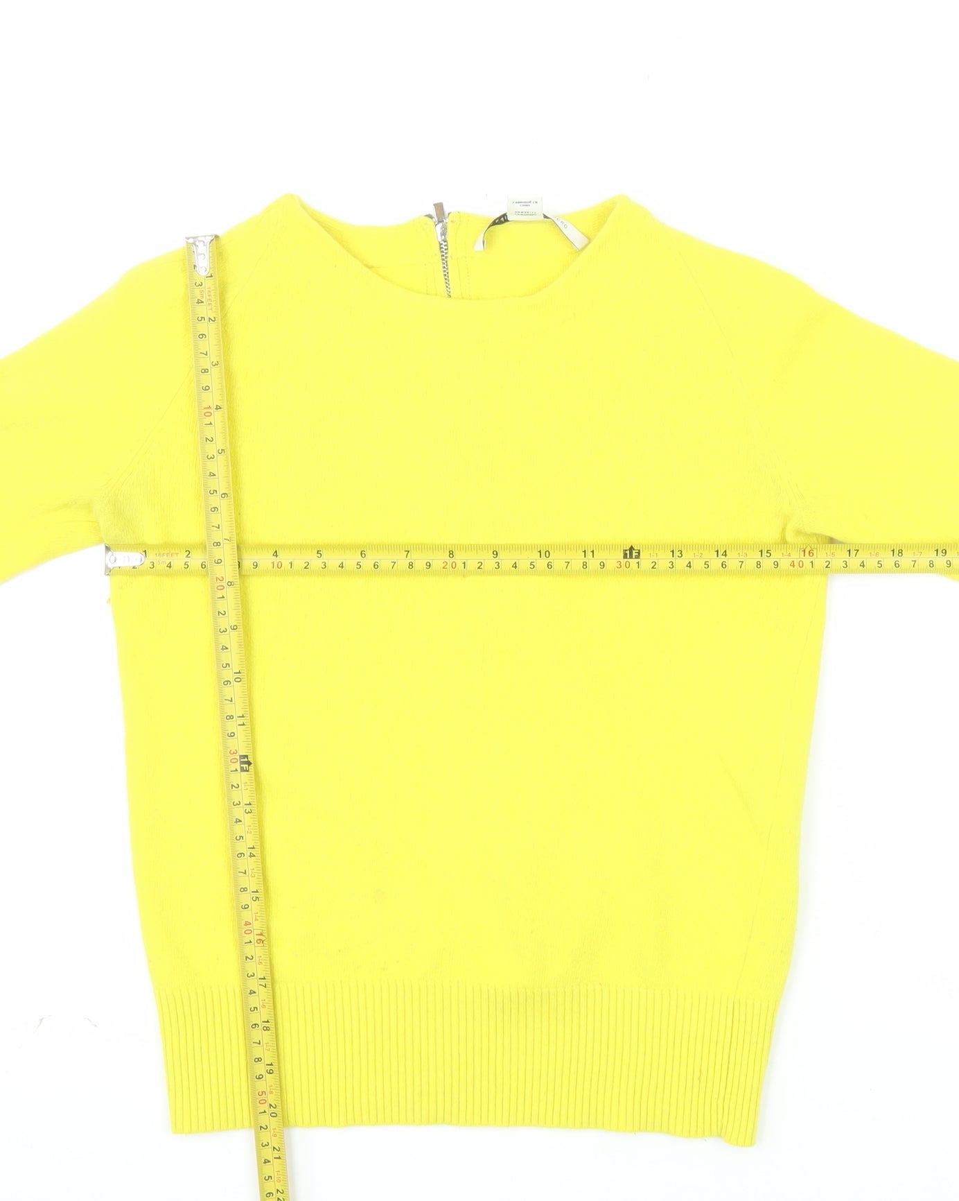 Diane von Furstenberg Women’s Yellow Wool Blend Zip Back Jumper Size S