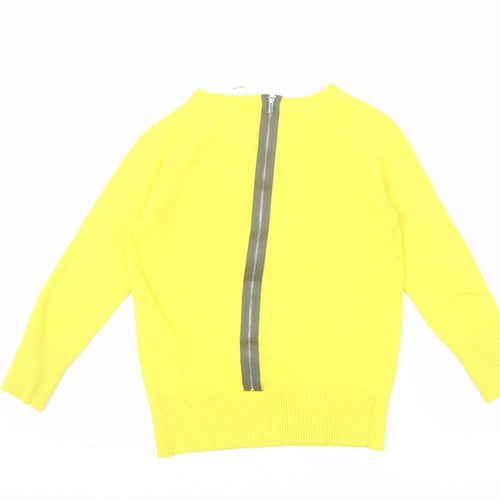 Diane von Furstenberg Women’s Yellow Wool Blend Zip Back Jumper Size S