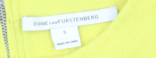 Diane von Furstenberg Women’s Yellow Wool Blend Zip Back Jumper Size S