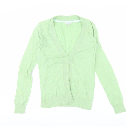 Fat Face Women's Green Size 10 Cotton Long Sleeve Cardigan