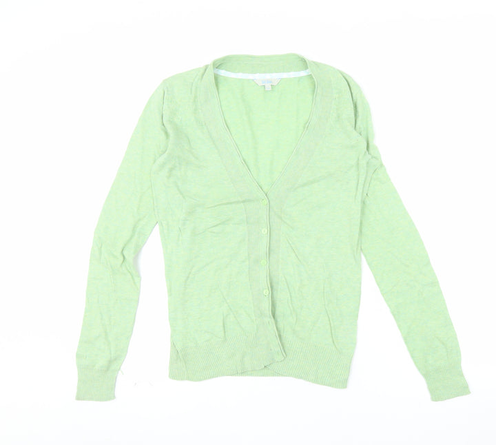 Fat Face Women's Green Size 10 Cotton Long Sleeve Cardigan