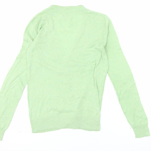 Fat Face Women's Green Size 10 Cotton Long Sleeve Cardigan