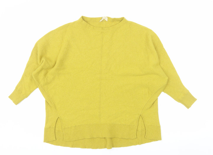Phase Eight Womens Yellow Wool Cashmere Blend Relaxed Jumper UK S
