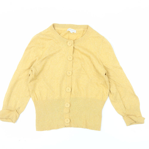 Monsoon Women's Yellow Cotton Angora Cashmere Cardigan M