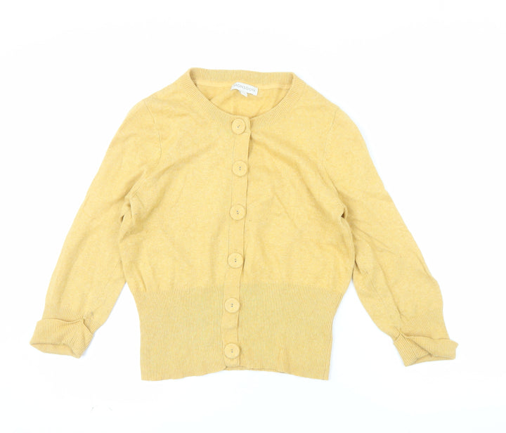 Monsoon Women's Yellow Cotton Angora Cashmere Cardigan M