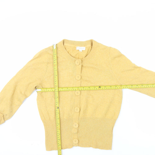 Monsoon Women's Yellow Cotton Angora Cashmere Cardigan M