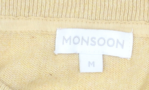 Monsoon Women's Yellow Cotton Angora Cashmere Cardigan M