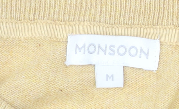 Monsoon Women's Yellow Cotton Angora Cashmere Cardigan M