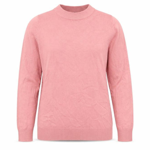 Bonmarché Women's Pink Mock Neck Long Sleeve Acrylic Jumper Size 16