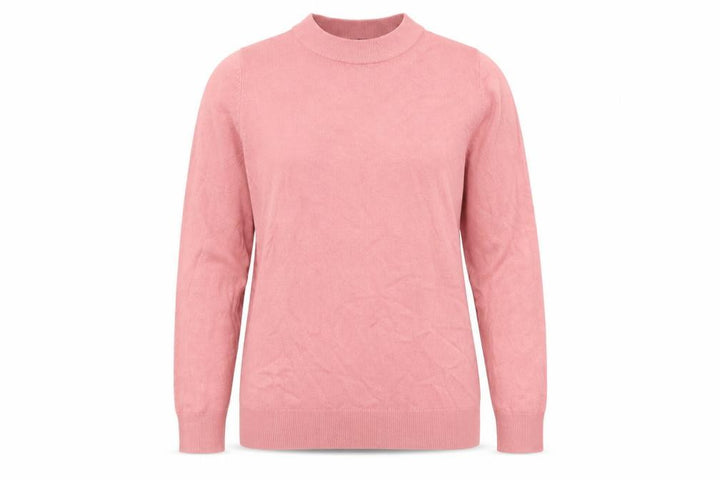 Bonmarché Women's Pink Mock Neck Long Sleeve Acrylic Jumper Size 16