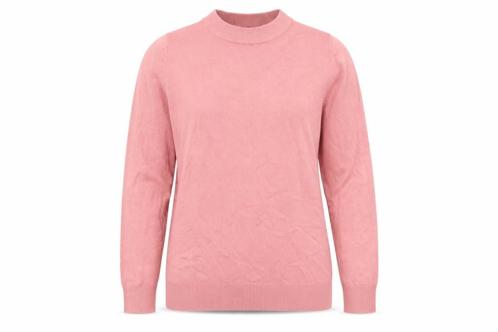 Bonmarché Women's Pink Mock Neck Long Sleeve Acrylic Jumper Size 16