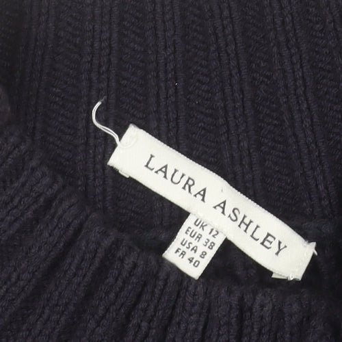 Laura Ashley Women's Black Cotton Knit Long Cardigan UK 12