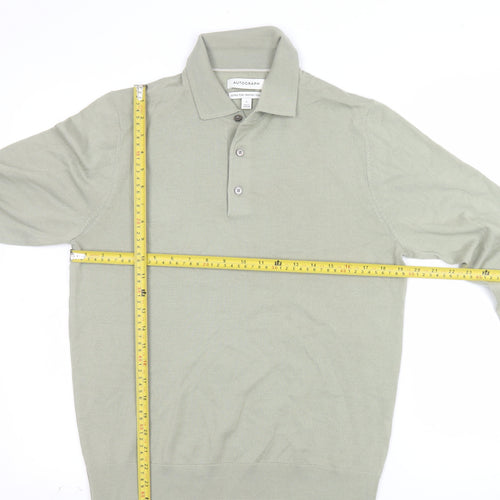 Marks and Spencer Men’s Green Merino Wool Henley Jumper Size S