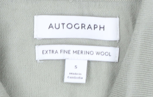 Marks and Spencer Men’s Green Merino Wool Henley Jumper Size S