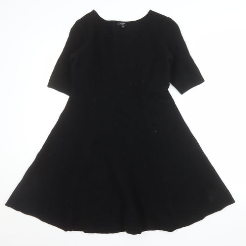 Hobbs Women’s Black Wool A-Line Knee Length Dress Size 14