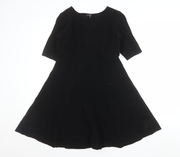 Hobbs Women’s Black Wool A-Line Knee Length Dress Size 14