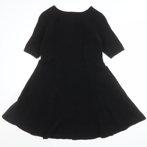 Hobbs Women’s Black Wool A-Line Knee Length Dress Size 14