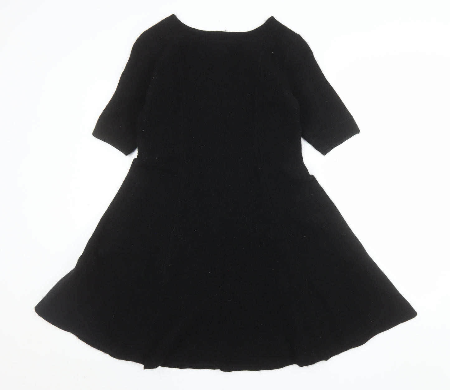 Hobbs Women’s Black Wool A-Line Knee Length Dress Size 14