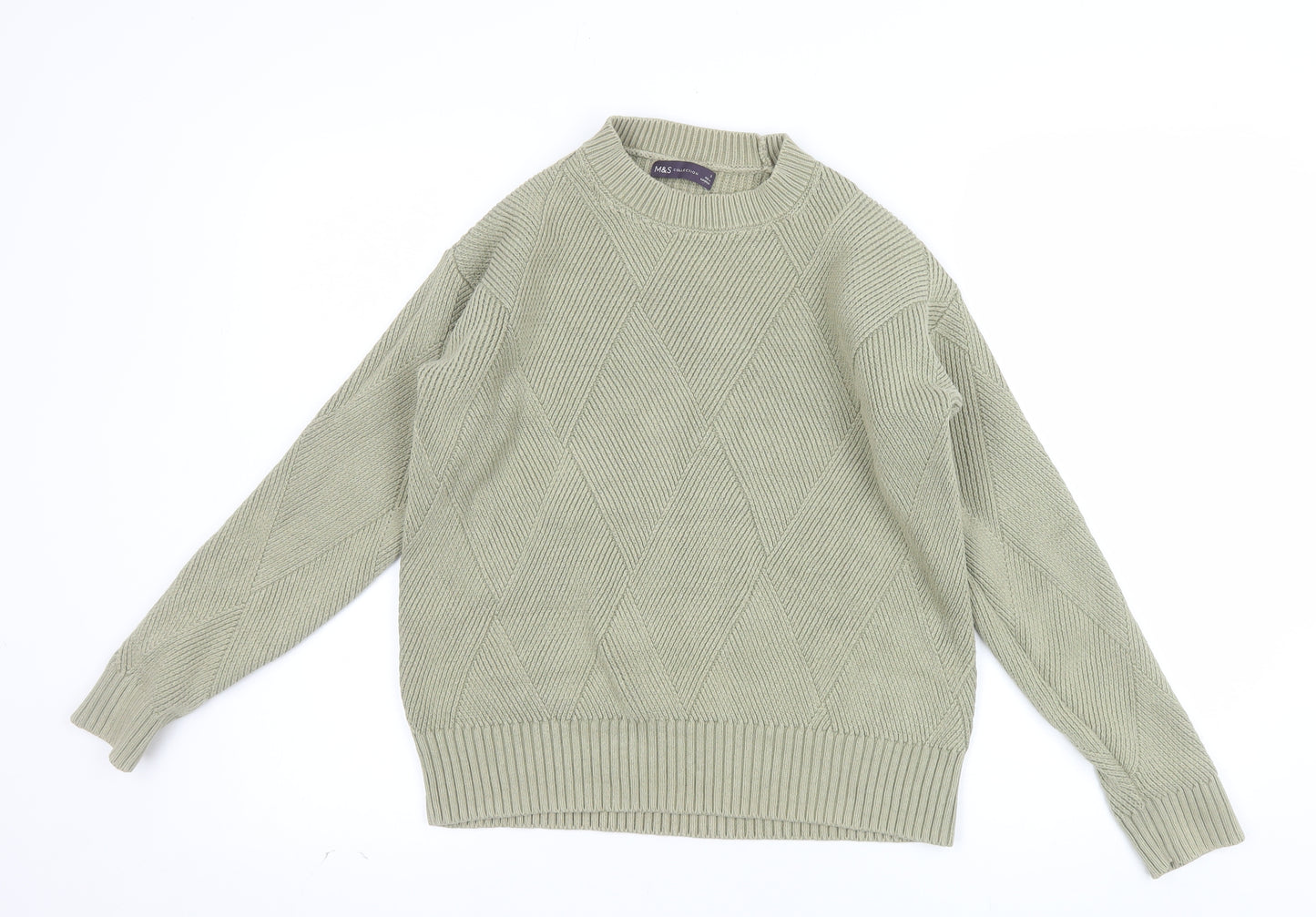 Marks and Spencer Women’s Beige Cotton Knit Pullover Jumper Size S