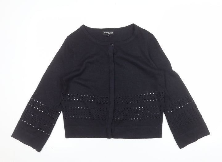 Debenhams Women’s Black Sequin Knit 3/4 Sleeve Cardigan Size 10