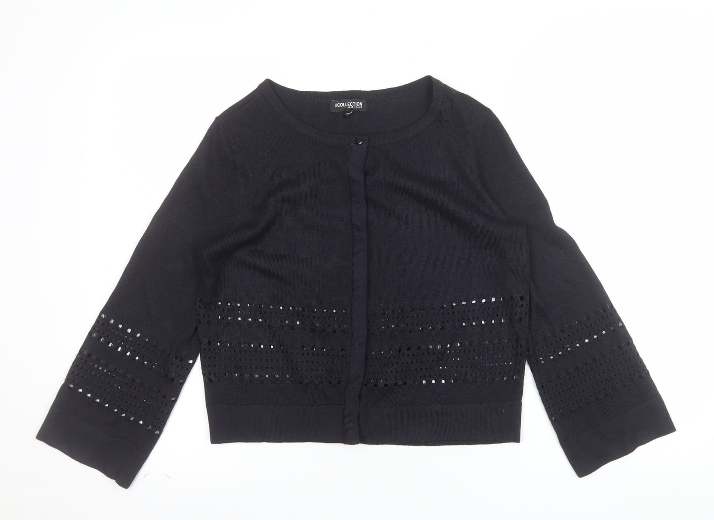 Debenhams Women’s Black Sequin Knit 3/4 Sleeve Cardigan Size 10