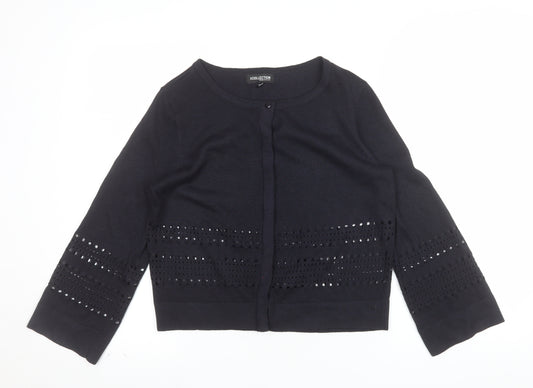 Debenhams Women’s Black Sequin Knit 3/4 Sleeve Cardigan Size 10