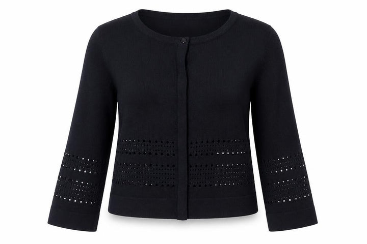 Debenhams Women’s Black Sequin Knit 3/4 Sleeve Cardigan Size 10