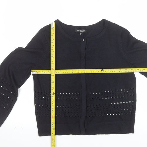 Debenhams Women’s Black Sequin Knit 3/4 Sleeve Cardigan Size 10