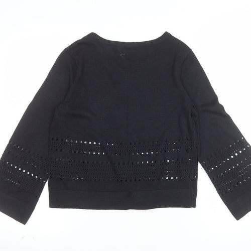 Debenhams Women’s Black Sequin Knit 3/4 Sleeve Cardigan Size 10