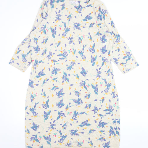 Marks and Spencer Per Una Weekend Women’s Beige Floral Tunic Jumper Size 16