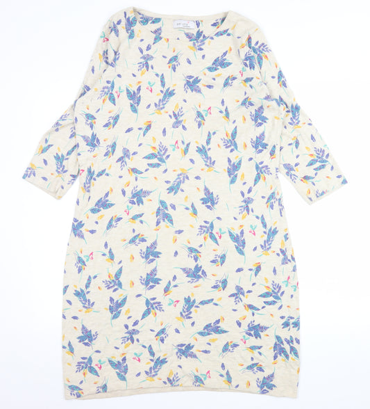 Marks and Spencer Per Una Weekend Women’s Beige Floral Tunic Jumper Size 16