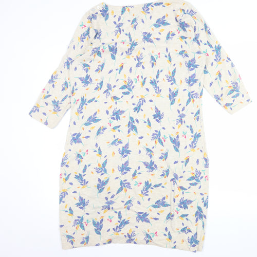 Marks and Spencer Per Una Weekend Women’s Beige Floral Tunic Jumper Size 16