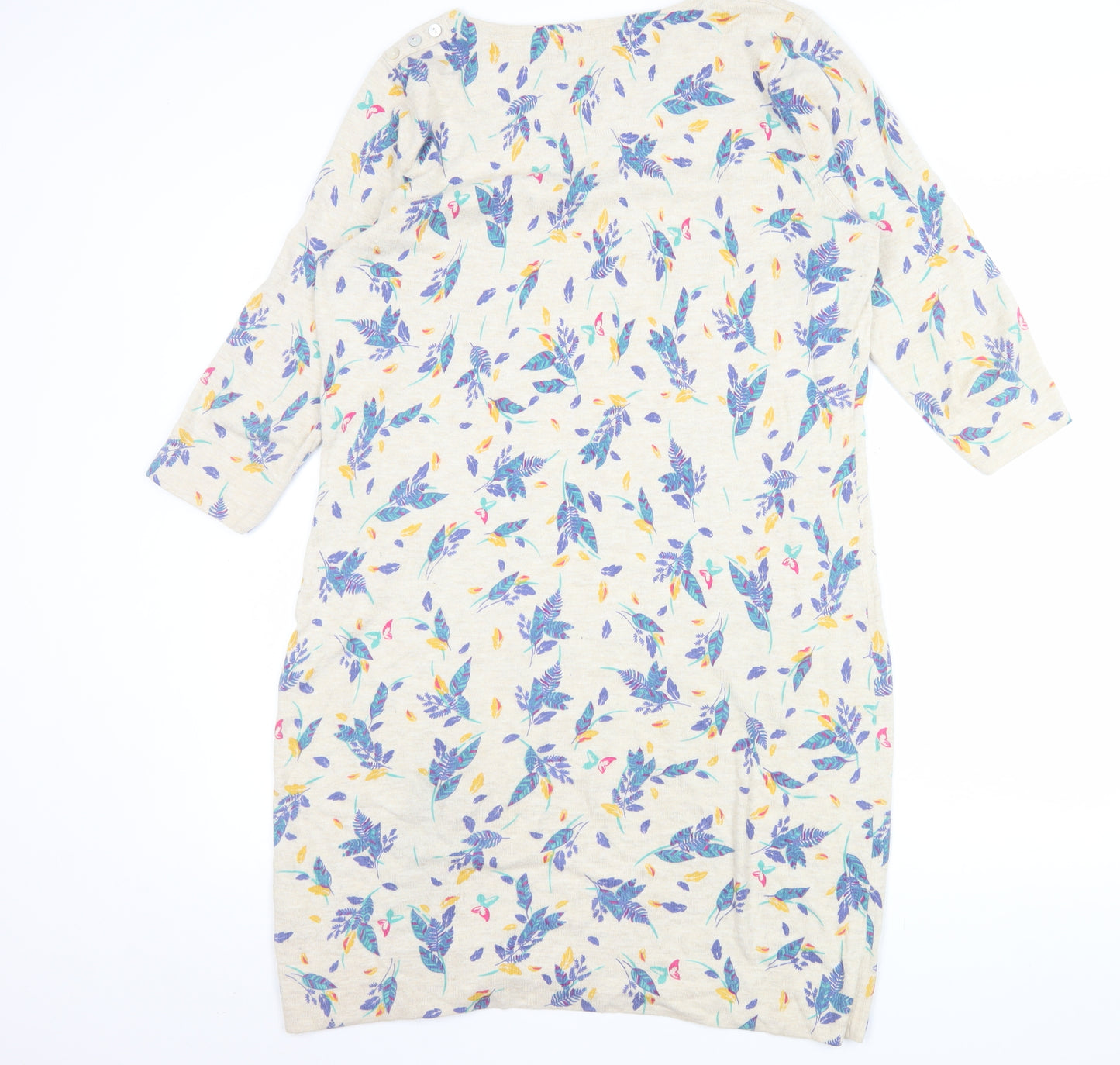 Marks and Spencer Per Una Weekend Women’s Beige Floral Tunic Jumper Size 16