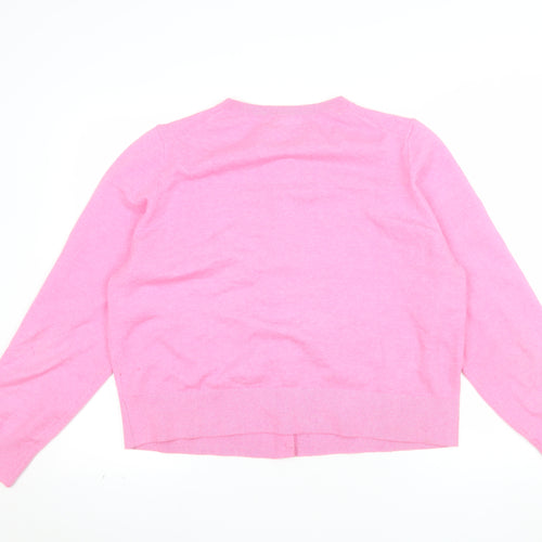 Marks and Spencer Women's Pink Cardigan XL Crew Neck Wool Blend