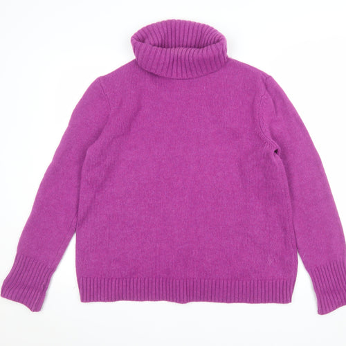 Seasalt Cornwall Womens Purple Roll Neck Lambswool Jumper UK 14